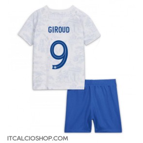 Francia Olivier Giroud #9 Seconda Maglia Bambino Mondiali 2022 Manica Corta (+ Pantaloni corti)